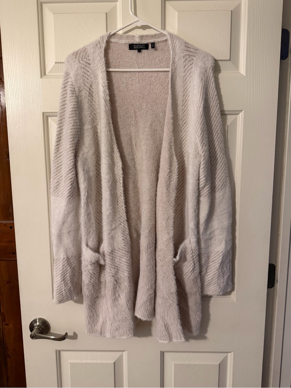 Badgley Mischka open-front fuzzy knit cardigan - size L